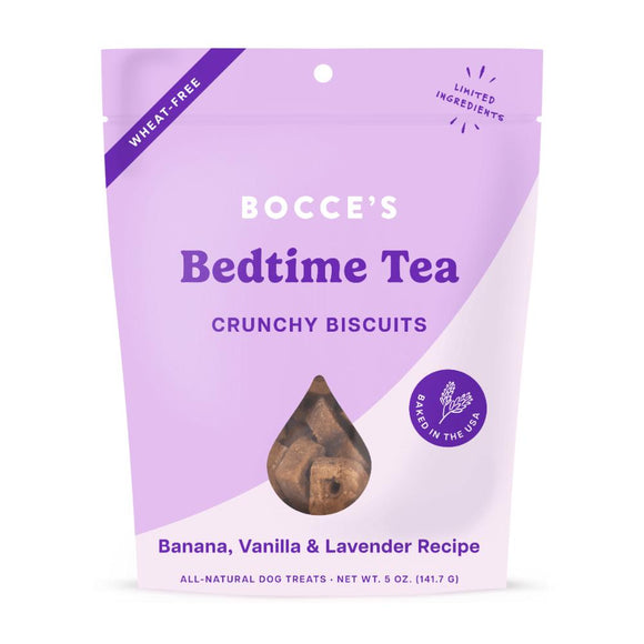 Bocce's Bedtime Tea banana and vanilla flavoured dog treat biscuits