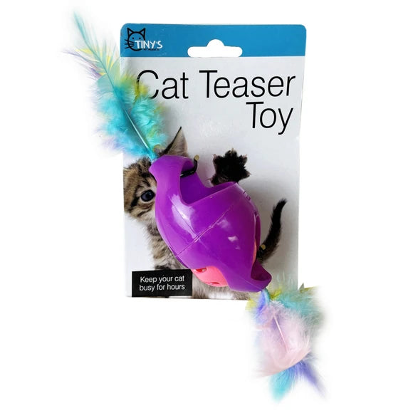 Cat Jingle Toy with Feathers
