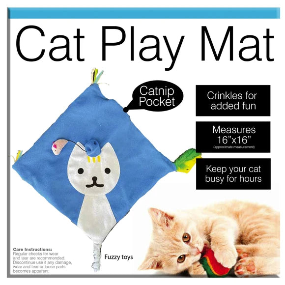 Cat Play Mat with fuzzy toys