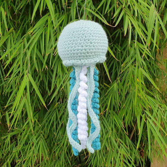 Crochet Jellyfish Blue Large Plush Toy