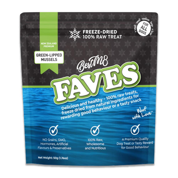 bestM8 freeze dried green lipped mussels dog treats