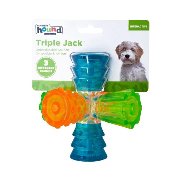 Outward Hound Triple Jack Interactive Squeaky Dog Toy