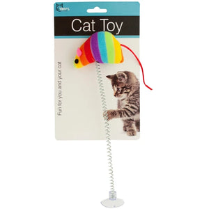 Spring Mouse Cat Toy with suction cup