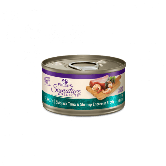 Wellness CORE Signature Selects food for Cats - Flaked Skipjack Tuna & Shrimp Entreé in Broth