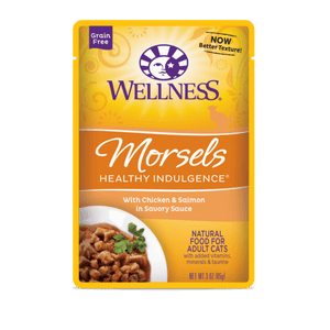 Wellness Healthy Indulgence Morsels for Cats - Chicken & Salmon in Savory Sauce Cat Food