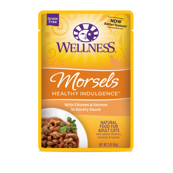 Wellness Healthy Indulgence Morsels for Cats - Chicken & Salmon in Savory Sauce Cat Food