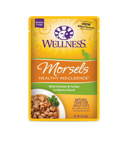 Wellness Healthy Indulgence Morsels for Cats - Chicken & Turkey in Savory Sauce Cat Food