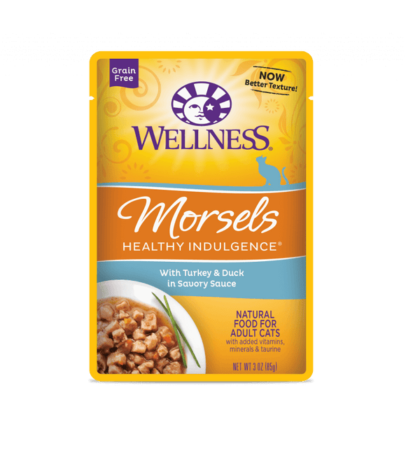 Wellness Healthy Indulgence Morsels for Cats - Turkey & Duck in Savory Sauce Cat Food