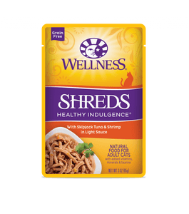 Wellness Healthy Indulgence Shreds for Cats - Skipjack Tuna & Shrimp in Light Sauce Cat Food