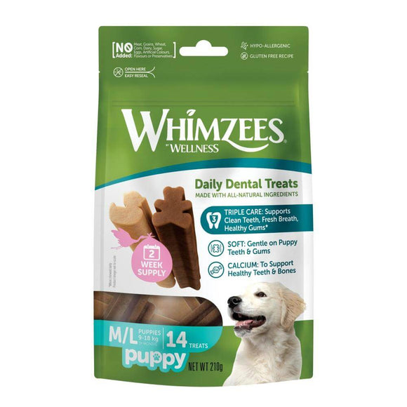 Whimzees Puppy Daily Dental Dog Treats Medium / Large