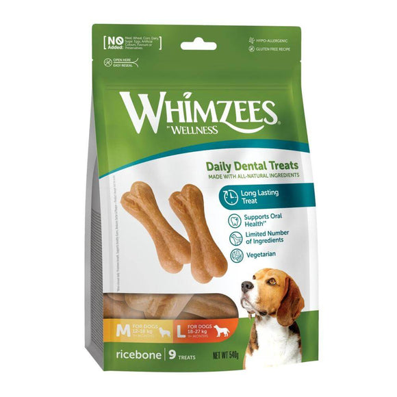 Whimzees Ricebone Daily Dental Dog Treat