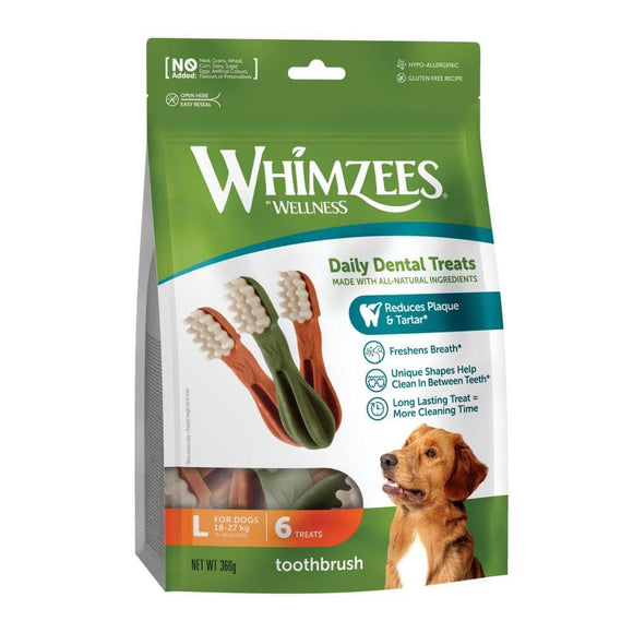 Whimzees Toothbrush Dental Dog Treat Large