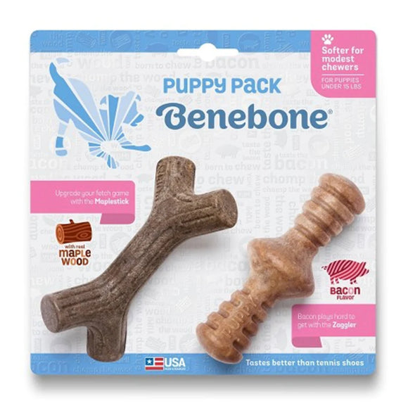 Benebone Puppy Chew Toys Maple and Bacon