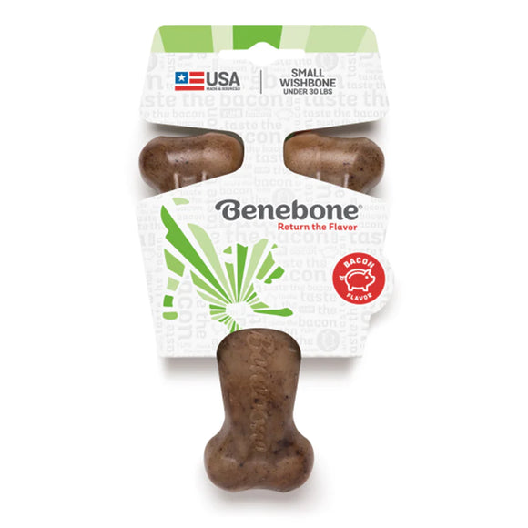Benebone Wishbone Small Bacon Dog Chew Toy