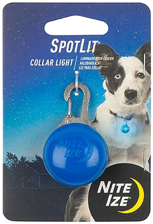 Spotlit NiteIze Dog Collar Light Blue