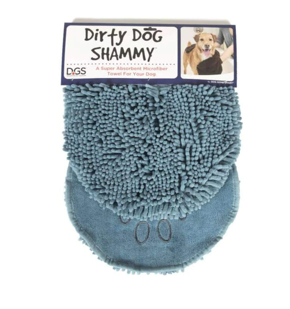 DGS Dirty Dog Shammy Microfibre Dog Towel - Pacific Blue