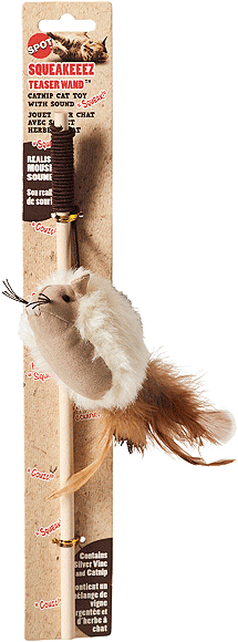 Ethical Pet Squeakeeez Mouse Teaser Wand Cat Toy