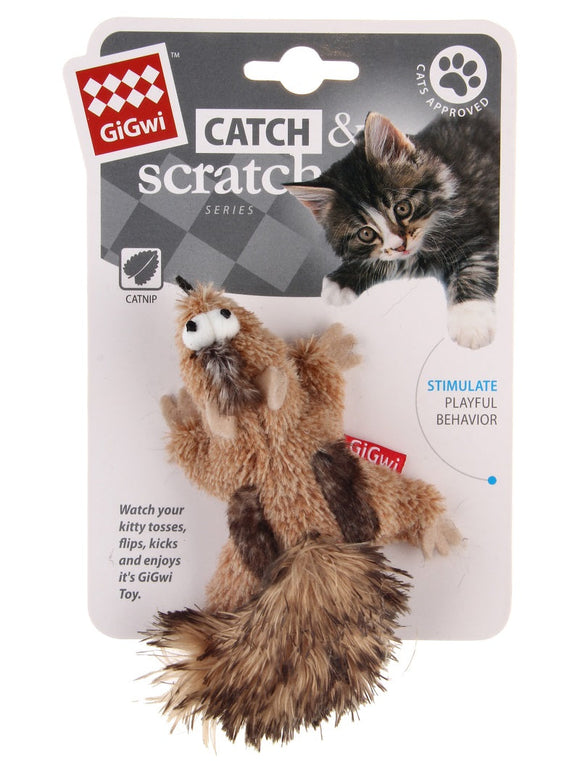 Gigwi Catch and Scratch Chipmunk Cat Toy