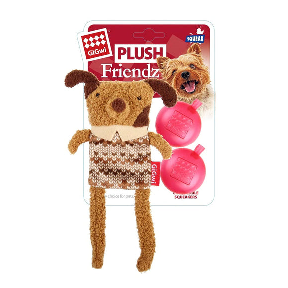 Gigwi Plush Friendz with squeaker dog toy