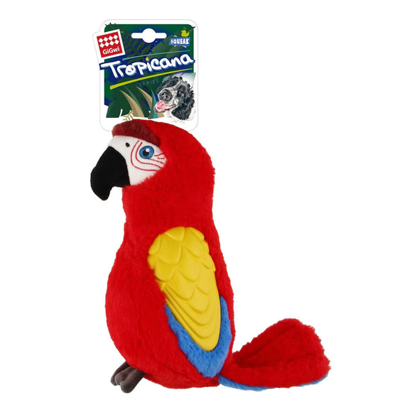 Gigwi Tropicana Parrot Soft Dog Toy