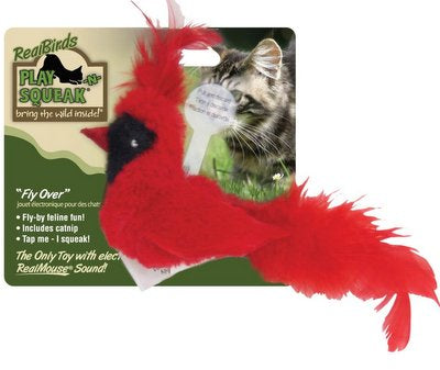 Ourpets Play n Squeak real birds fly over cat toy