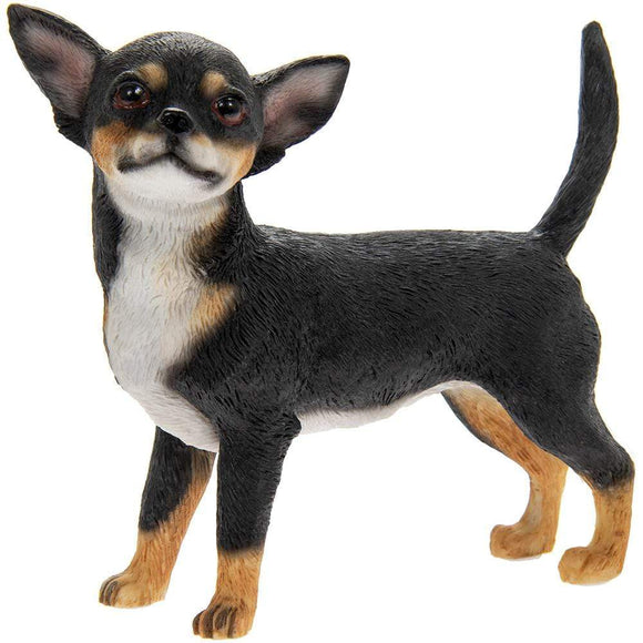 Figurine Chihuahua Dog Figurine One Piece Figure - Black and Tan