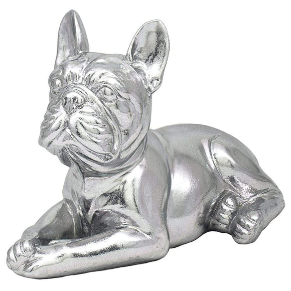 French Bulldog Silver Figurine