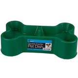 Double Dog Food Bowl Green
