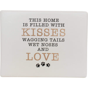 Novelty ceramic dog Sign Funny dog Sign - This home is filled with kisses